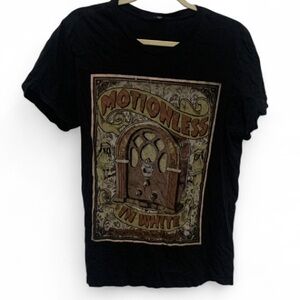 Motionless in White Vintage Radio Graphic Black Short Sleeve Band T Shirt Large